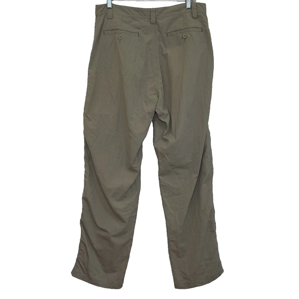 REI Pants Mens Sz 34 x 32 Khaki Chinos Sun Protection Straight Leg Nylon Pockets